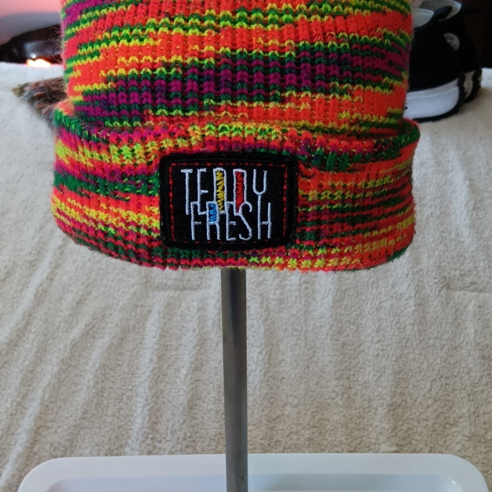 Teddy Fresh Very Bright Multicolor Kids Beanie.  Neon Colors